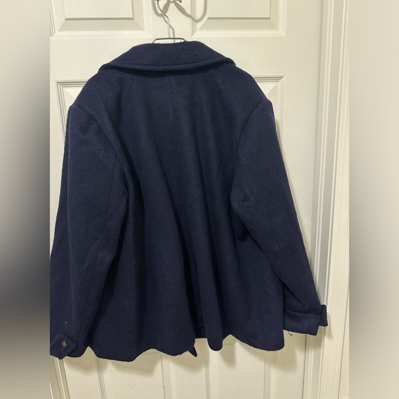 Eloquii Navy Blue Pea Coat - Picture 2 of 9